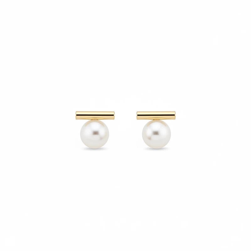 Boucles d'oreilles perles Agathe, la paire sur fond blanc