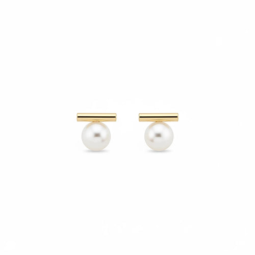 Boucles d'oreilles perles Agathe, la paire sur fond blanc
